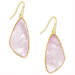Kendra Scott "Mckenna" Large Drop Earrings, Pink Mother of Pearl, Gold NWT